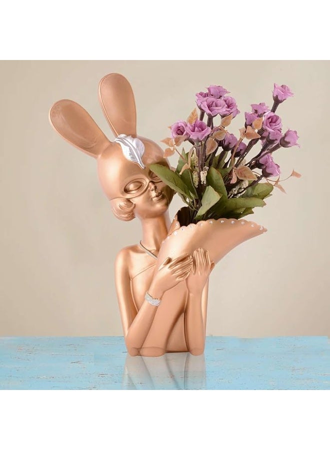 Decorative Flower Vases showpiece for Living Room, Bedroom, Kitchen, Dining Room, Office Decoration Home Decor 14 Inch(Peach) - Image 3